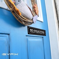 Isyfix No Soliciting Sign Sticker For House Home Business 4 Pack 7X2 Inch Premium Selfadhesive Vinyl Laminated For Ulti