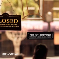 Isyfix No Soliciting Sign Sticker For House Home Business 4 Pack 7X2 Inch Premium Selfadhesive Vinyl Laminated For Ulti