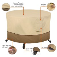 Classic Accessories Veranda Waterresistant 56 Inch Round Fire Pit Table Cover Outdoor Firepit Cover