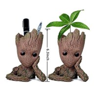 Wt Wingteng 6'' Baby Groot Flowerpot Succulent Planter Pot Pen Holder Cute Desk Decor Garden Home Gift For Friends Kids Indoor Plants