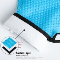 Loveuing Kitchen Oven Gloves Silicone And Cotton Doublelayer Heat Resistant Oven Mittsbbq Glovesgrill Gloves Perfect For