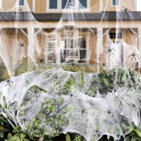 900 Sqft Spider Webs Halloween Decorations Bonus With 30 Fake Spiders Super Stretch Cobwebs For Halloween Indoor And Outdoor Pa