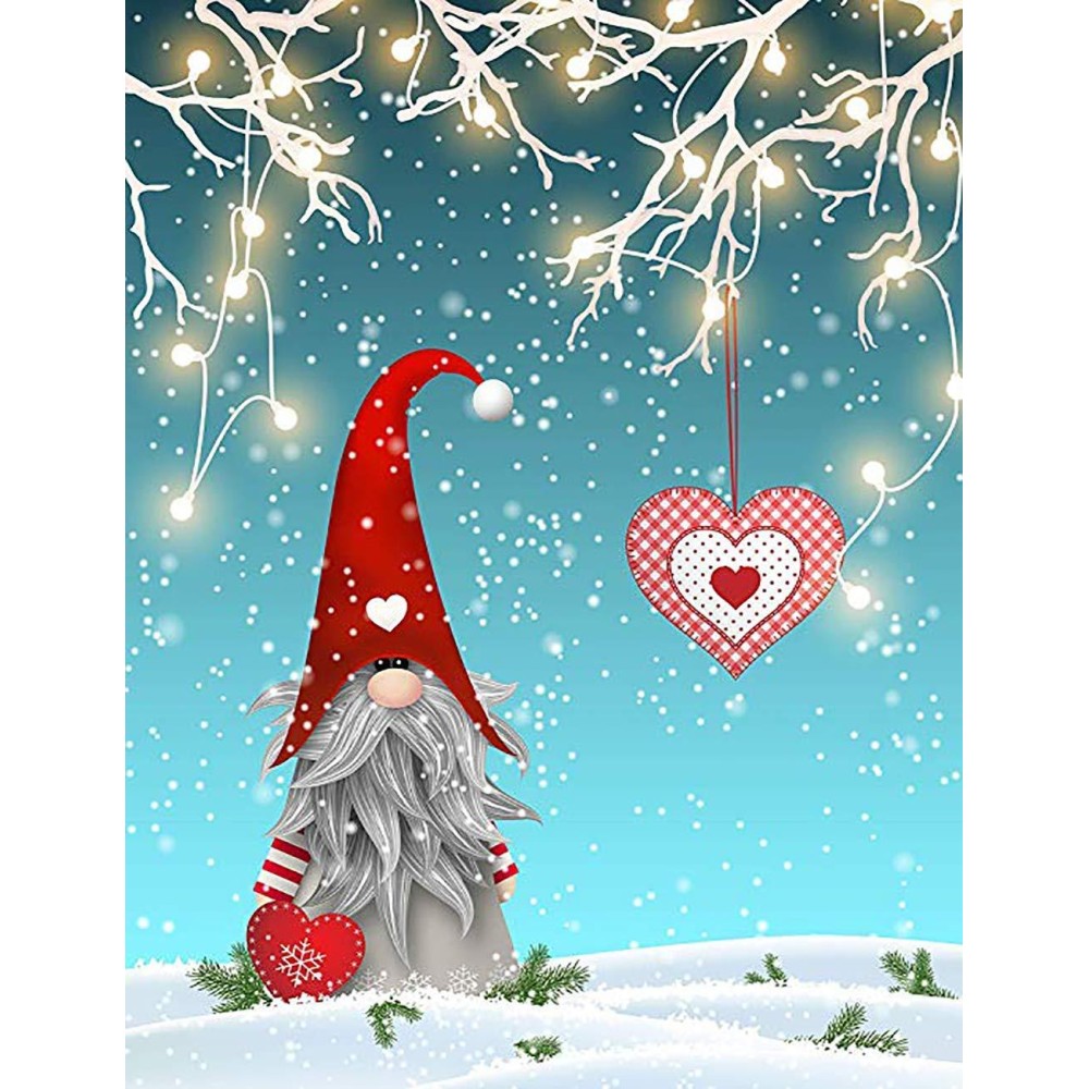 Christmas Gnome Tomte Garden Flag 12 X 18 Inch Winter Heart Small Mini Double Sided Welcome Yard Flags For Holiday Wedding Part