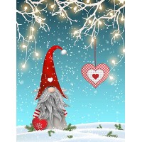 Christmas Gnome Tomte Garden Flag 12 X 18 Inch Winter Heart Small Mini Double Sided Welcome Yard Flags For Holiday Wedding Part