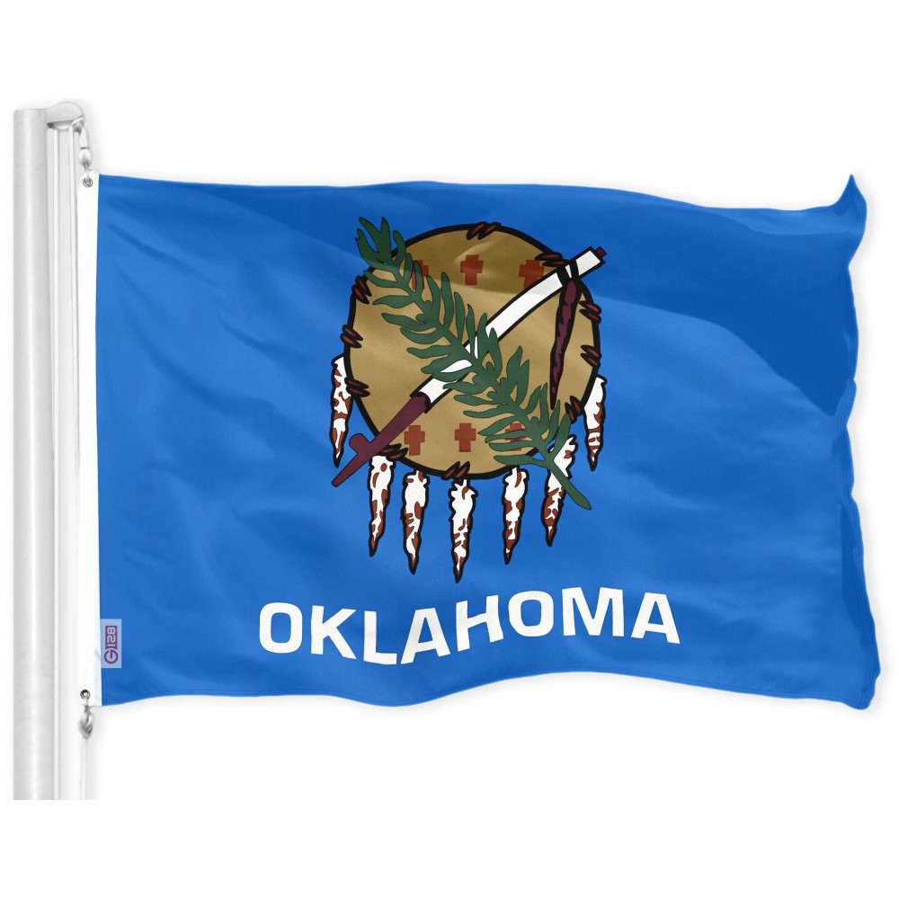 G128 Oklahoma Ok State Flag 3X5 Ft Liteweave Pro Series Printed 150D Polyester Indooroutdoor Vibrant Colors Brass Gromm