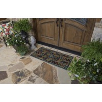 Mohawk Home Entryway Door Mat 2 X 4 All Weather Doormat Outdoor Non Slip Recycled Rubber Woodblock Garden Tile Multicolor