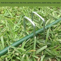 Aagut 50 Pack Landscape Staples 12 Inch 11 Gauge Stakes Galvanized Garden Staple Ushaped Pins Landscaping Staples For Sod Anc