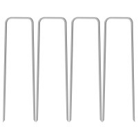 Aagut 100 Packs 12 Inch Garden Stakes Staples Heavy Duty 11 Gauge Galvanized Steel Landscape Staples Fence Ground Stake Sod Pins