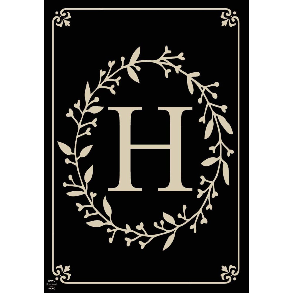 Briarwood Lane Classic Monogram Letter H Garden Flag Everyday 125 X 18