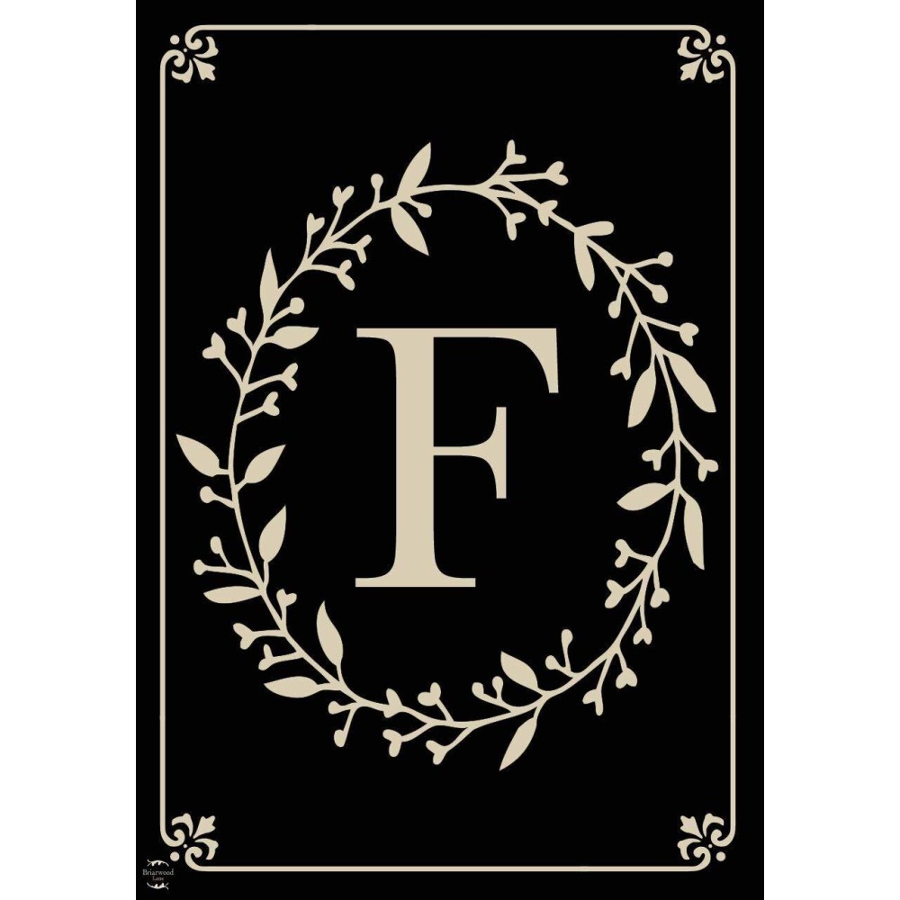 Briarwood Lane Classic Monogram Letter F Garden Flag Everyday 18 X 125