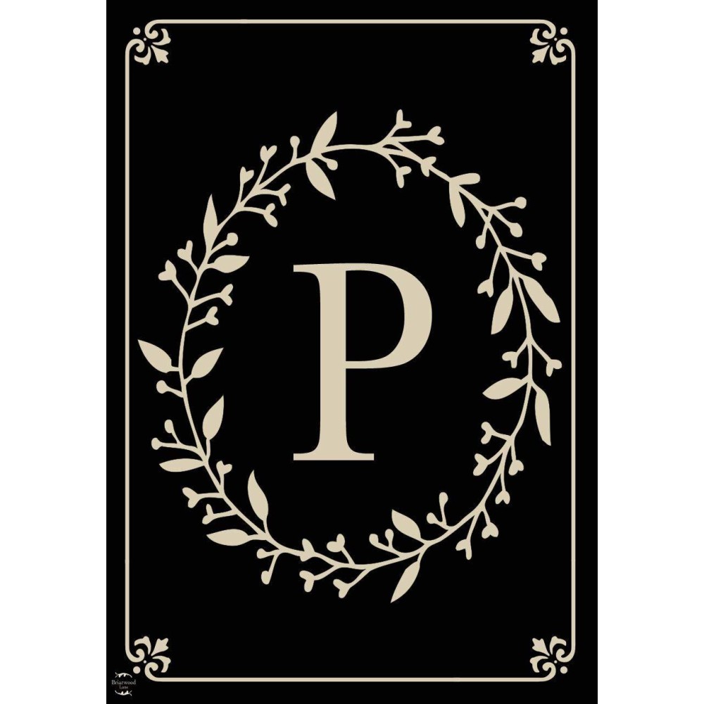 Briarwood Lane Classic Monogram Letter P Garden Flag Everyday 18 X 125