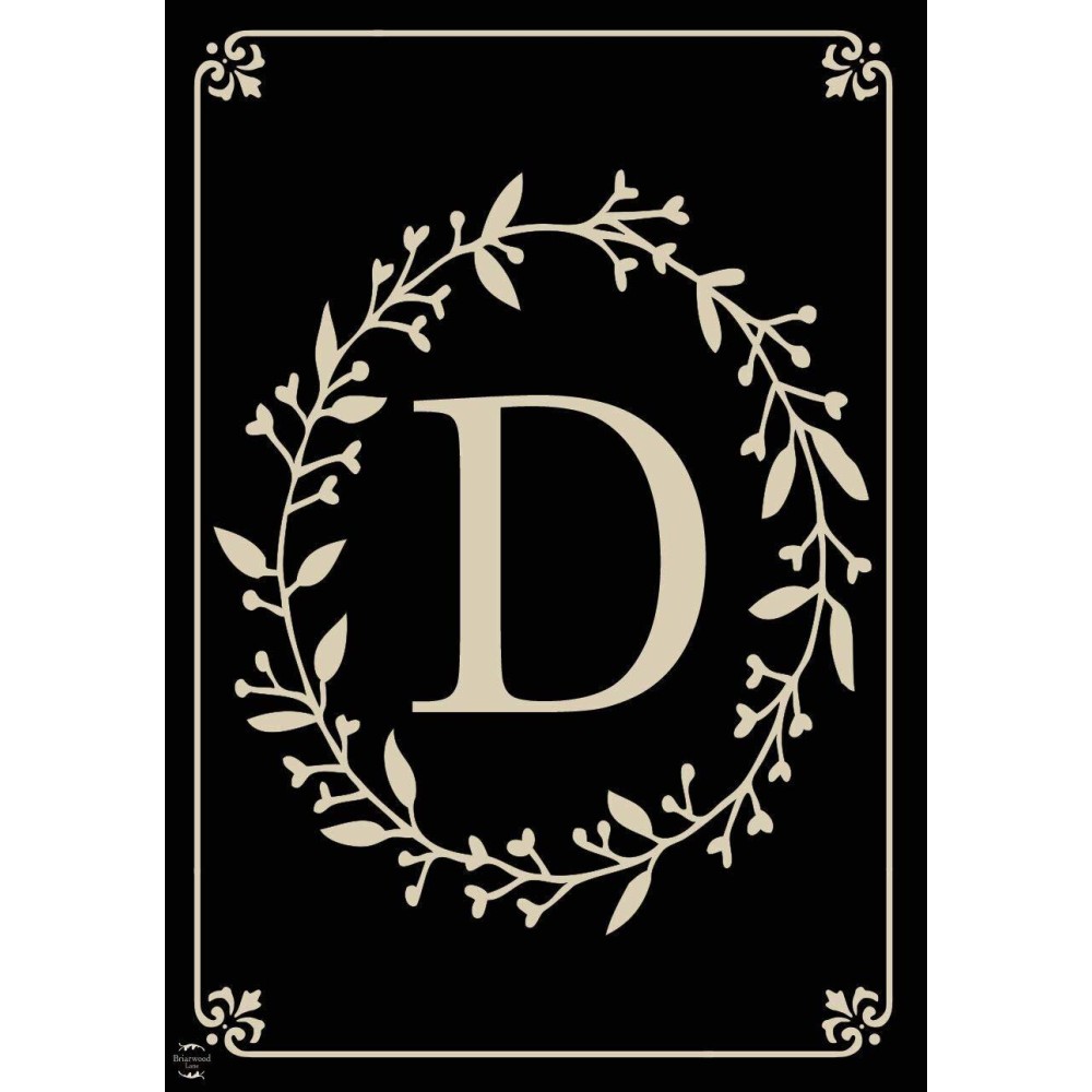 Briarwood Lane Classic Monogram Letter D Garden Flag Everyday 18 X 125