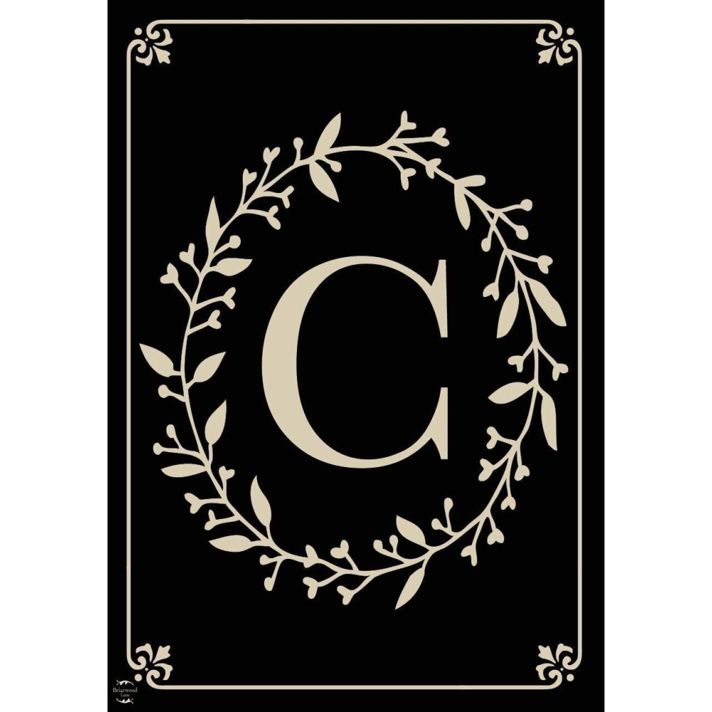 Briarwood Lane Classic Monogram Letter C Garden Flag Everyday 18 X 125