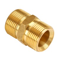 Yamatic Pressure Washer Hose Connector Solid Brass Double M2214Mm Male Coupler Pressure Washer Hose Extension Adapter Fitting