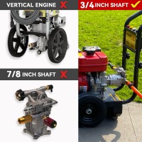 Yamatic 34 Shaft Horizontal Pressure Washer Pump 3400 Psi 25 Gpm Replacement Pump For Power Washer Compatible With Homelit