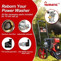 Yamatic 34 Shaft Horizontal Pressure Washer Pump 3400 Psi 25 Gpm Replacement Pump For Power Washer Compatible With Homelit