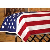 5X95 American Casket Flag With Embroidered Stars For United States Veteran Burial Memorial Service Patriotic Decor