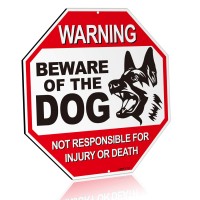 Anley Beware Of The Dog Aluminum Warning Sign No Responsible For Injury Or Death Warning Dog Sign Uv Protected And Weatherpro