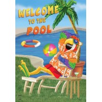 Welcome To The Pool Summer Garden Flag Parrot Tropical 125X18 Briarwood Lane