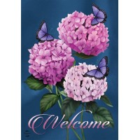 Butterflies And Hydrangeas Spring House Flag 40 X 28 Briarwood Lane