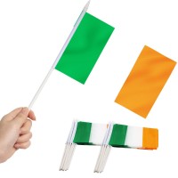 Anley Ireland Mini Flag 12 Pack Hand Held Small Miniature Irish National Flags On Stick Fade Resistant Vivid Colors Hibe