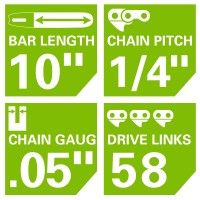 Greenworks 10Inch Replacement Chain 2937002