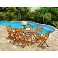 Wooden Patio Set Natural Oil BSBS72CANA