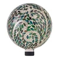 Alpine Corporation 10 Diameter Indooroutdoor Glass Mosaic Scroll Pattern Gazing Globe Yard Decoration