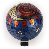 Alpine Corporation Indooroutdoor Glass Mosaic Sun And Moon Design Gazing Globe Yard Decoration