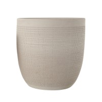 Creative Coop Large Matte White Embossed Stoneware Planter