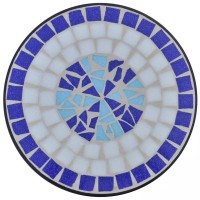 vidaXL Mosaic Side Table Plant Table Blue White 41128