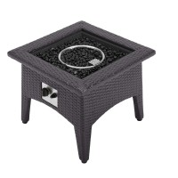 Vivacity Outdoor Patio Fire Pit Table Espresso