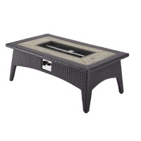 Splendor 435 Rectangle Outdoor Patio Fire Pit Table Espresso