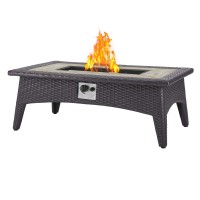 Splendor 435 Rectangle Outdoor Patio Fire Pit Table Espresso