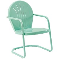 Crosley Furniture Co1001A-Aq Griffith Retro Metal Outdoor Chair, Aqua