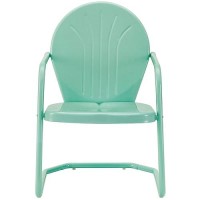 Crosley Furniture Co1001A-Aq Griffith Retro Metal Outdoor Chair, Aqua