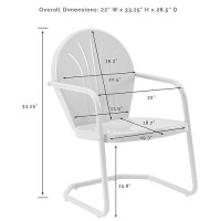 Crosley Furniture Co1001A-Aq Griffith Retro Metal Outdoor Chair, Aqua