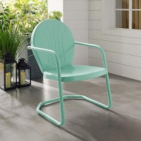 Crosley Furniture Co1001A-Aq Griffith Retro Metal Outdoor Chair, Aqua