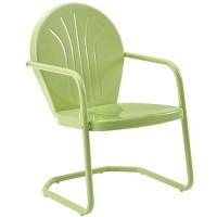 Crosley Furniture Ko10004Kl Griffith 3-Piece Retro Metal Outdoor Seating Set With 2 Chairs And Side Table, Key Lime