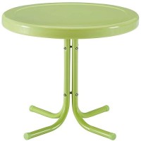 Crosley Furniture Ko10004Kl Griffith 3-Piece Retro Metal Outdoor Seating Set With 2 Chairs And Side Table, Key Lime