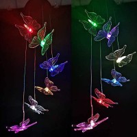 Butterfly Mom Gifts For Mothers Day Grandma Gift Butterfly Solar Wind Chimes For Outside Solar Lights Outdoor Decor Hanging Mob