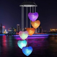 Wind Chime Solar Wind Chimes Outdoor Solar Hearthummingbird Wind Chime Outdoor Decor Yard Decorations Solar Light Mobile Memori