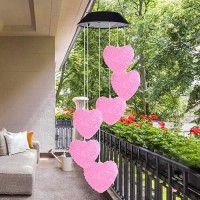 Wind Chime Solar Wind Chimes Outdoor Solar Hearthummingbird Wind Chime Outdoor Decor Yard Decorations Solar Light Mobile Memori