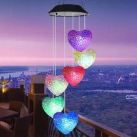 Wind Chime Solar Wind Chimes Outdoor Solar Hearthummingbird Wind Chime Outdoor Decor Yard Decorations Solar Light Mobile Memori