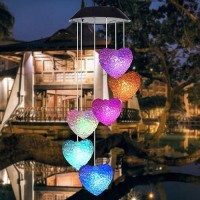 Wind Chime Solar Wind Chimes Outdoor Solar Hearthummingbird Wind Chime Outdoor Decor Yard Decorations Solar Light Mobile Memori