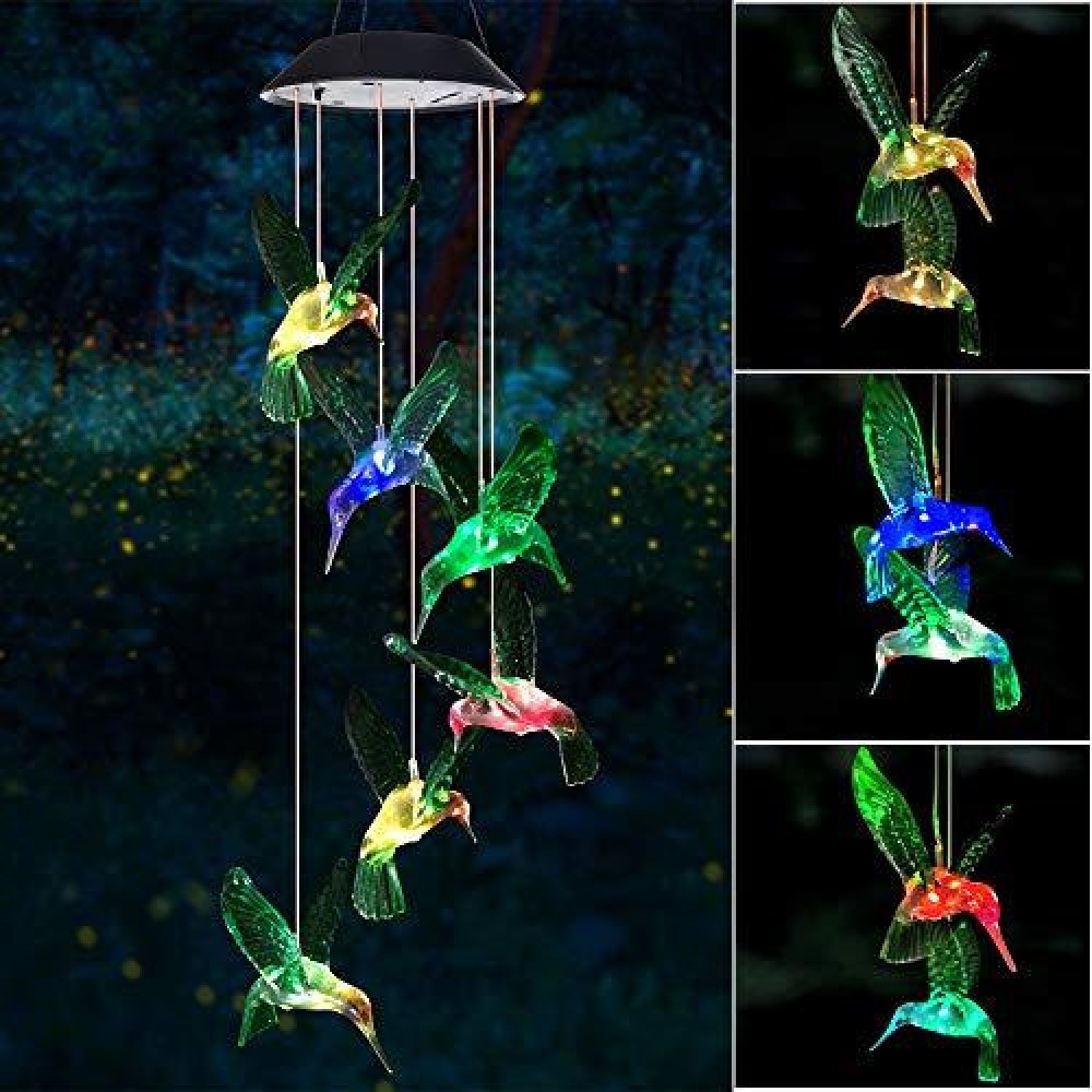 Wind Chime Solar Hummingbird Wind Chimes Outdoorindoorgifts For Mommomgrandma Giftsbirthday Gifts For Mom Outdoor Decor Ya