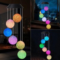 Yard Decor Lights Crystal Ball Solar Wind Chimes Outdoor 2023 For All Fathermomwomengrandmadaughterauntfriendwife And Sis