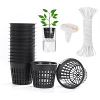 Orimerc 30 Pack 3 Inch Net Cup Pots With 30 Feet Hydroponic Self Watering Wick 30 Plant Labels Aquaponics Mason Jar Bucket Ins