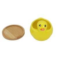 Gemseek Cute Duck Succulent Planter Pot With Drainage Tray Small Yellow Ceramic Cactus Flower Container Animal Shaped Indoor A