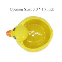 Gemseek Cute Duck Succulent Planter Pot With Drainage Tray Small Yellow Ceramic Cactus Flower Container Animal Shaped Indoor A